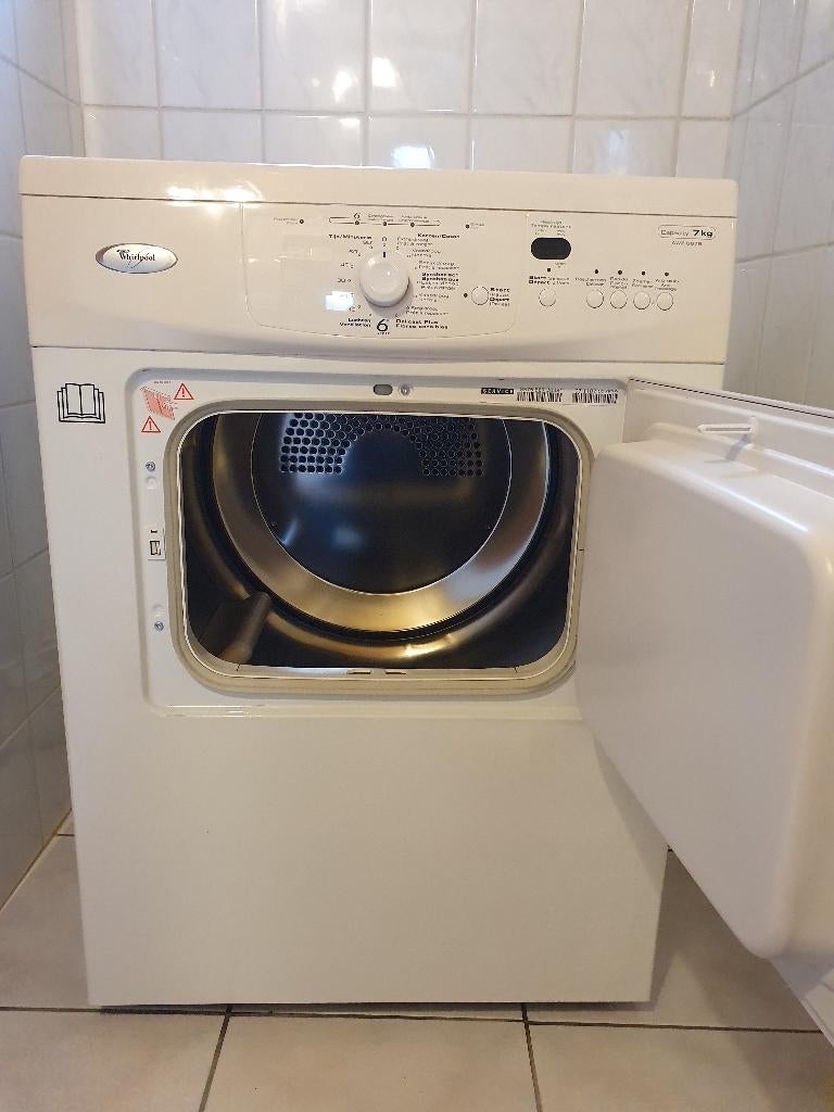 Sécheur d'échappement Whirlpool 6th Sense, 6 à 8 kg, Programme laine, Comme neuf, Chargeur frontal
