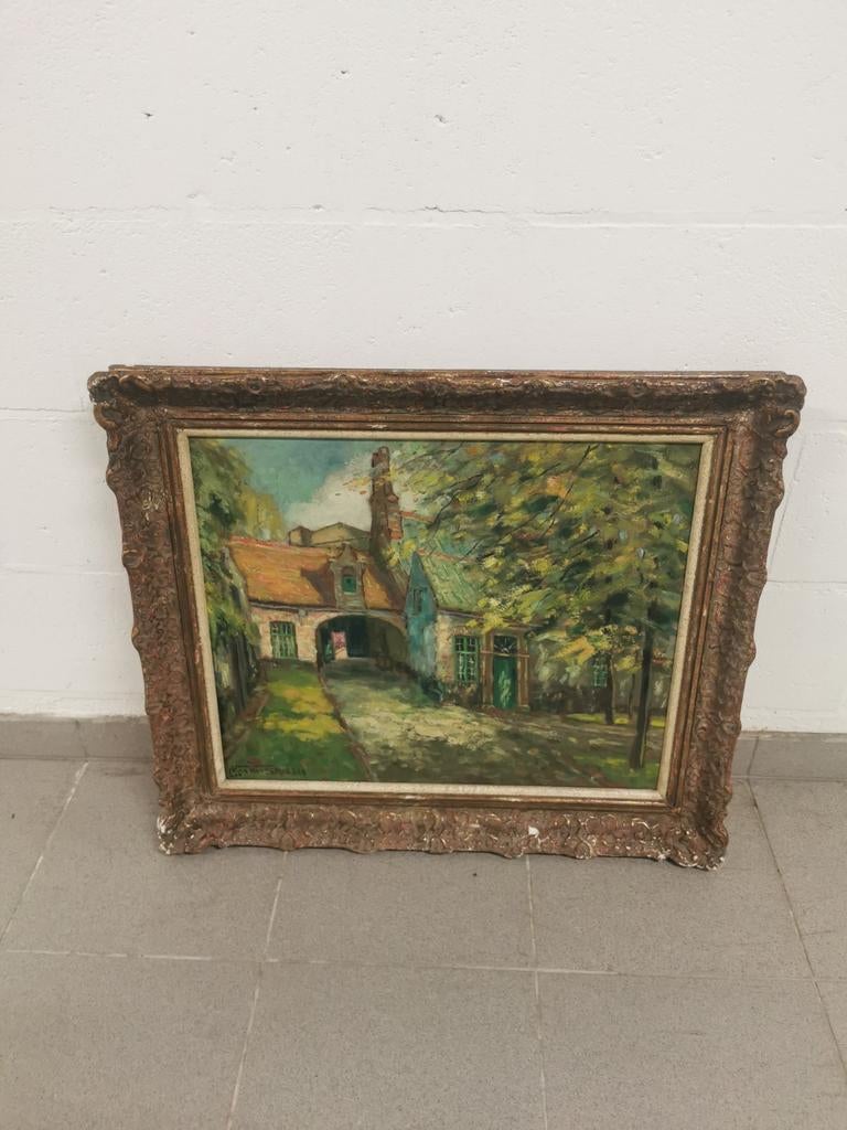 Peinture de L. Van der Smissen : maisons, Enlèvement