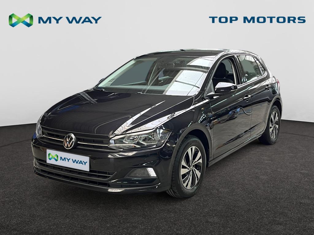 Volkswagen Polo COMFORTLINE*CARPLAY*GPS*SENSOREN*95PK*AIRCO, Auto's, 121 g/km, Zwart, Elektrische ramen, Handgeschakeld