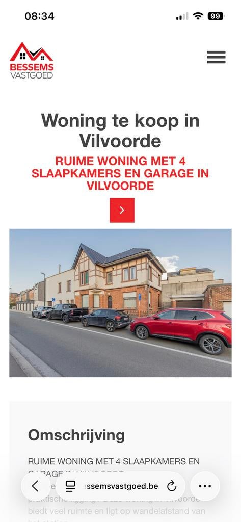 RUIME WONING MET 4 SLAAPKAMERS EN GARAGE IN VILVOORDE, Immo, Tot 200 m², 186 m², Hoekwoning, 377 kWh/m²/jaar