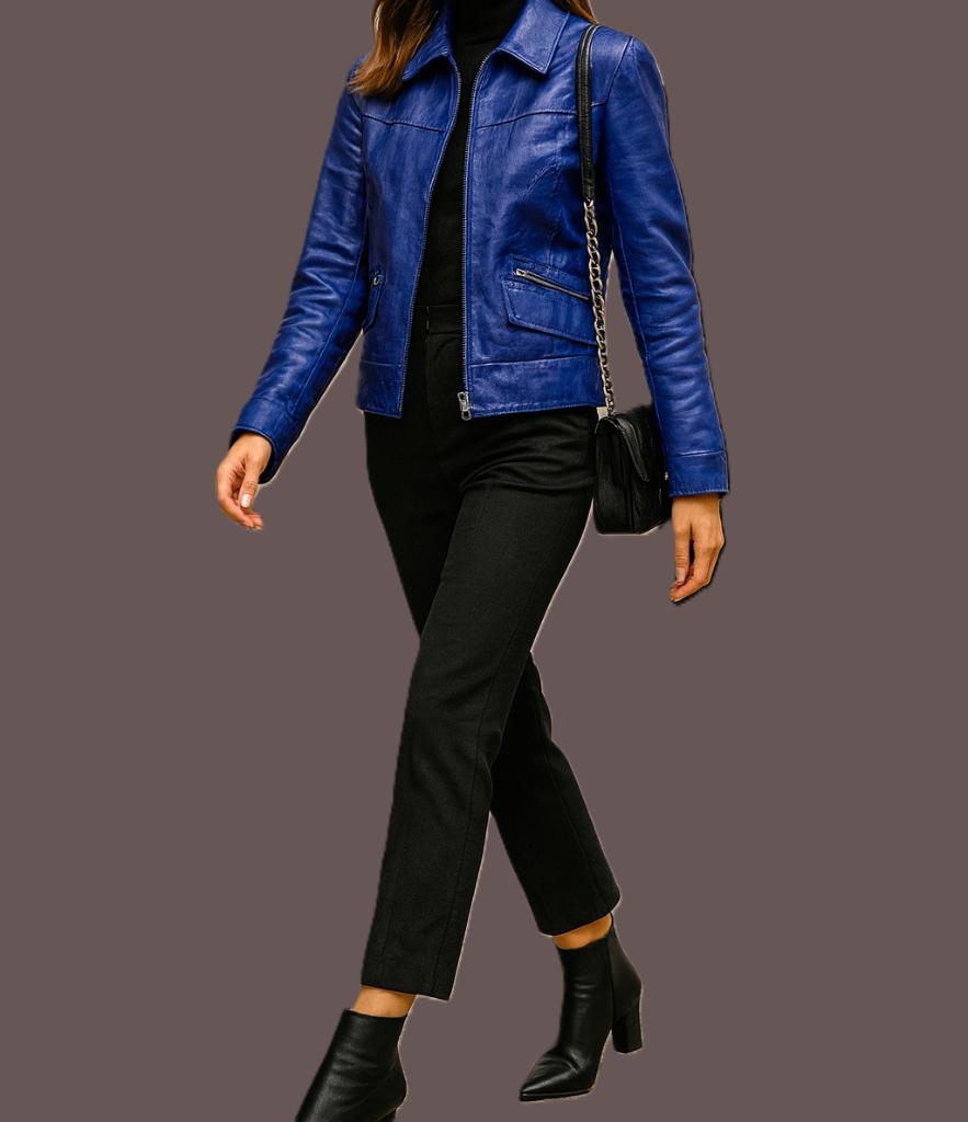 ARMA leren jasje maat 38, Ophalen of Verzenden, Gedragen, Maat 38/40 (M), Blauw