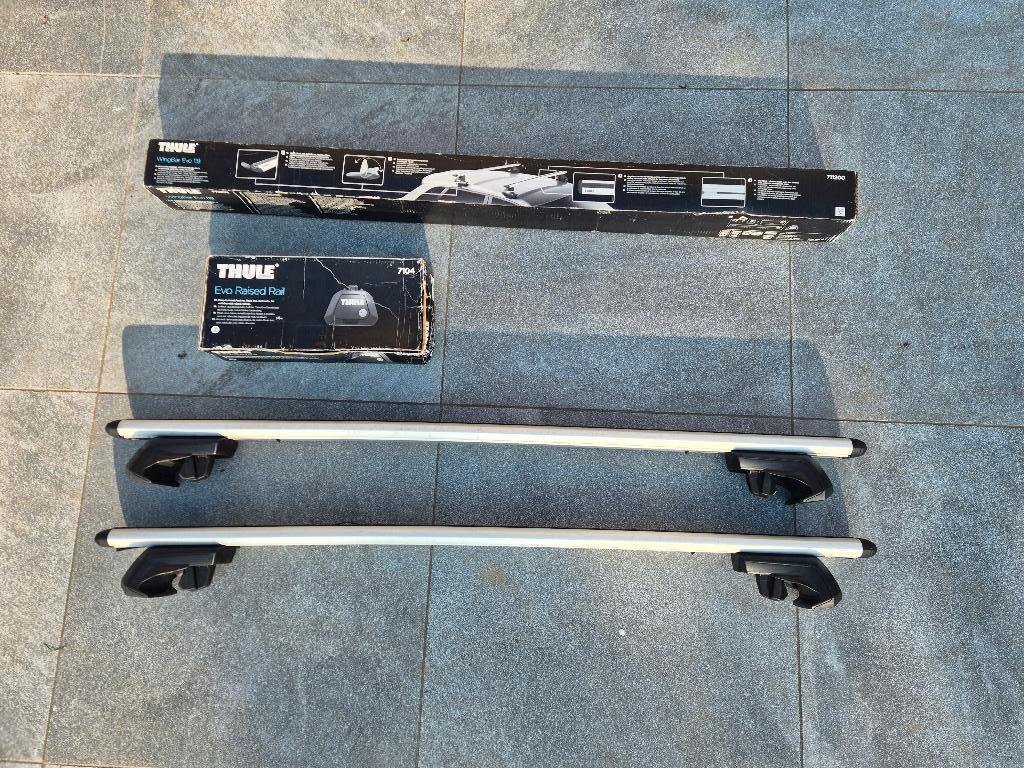 Thule WingBar Evo 118, rails + adapters voor open dakrails, Auto diversen, Dakdragers, Ophalen, Gebruikt