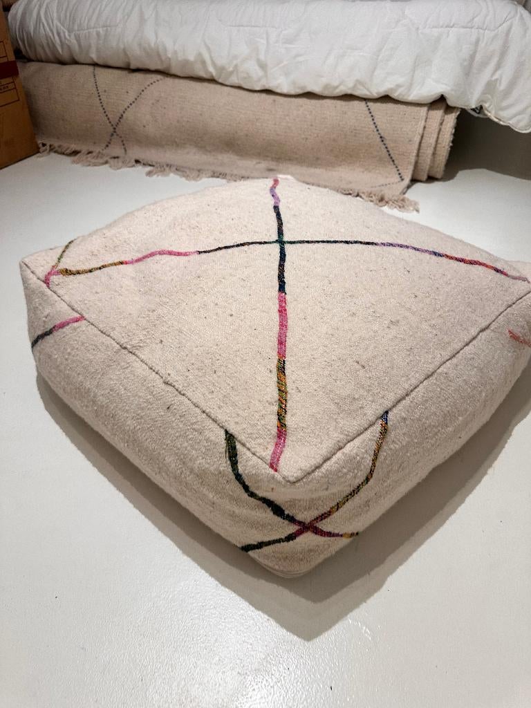 Poef uit wol Marrakech-style, Maison & Meubles, Enlèvement, 50 à 75 cm, Rectangulaire, 50 à 75 cm