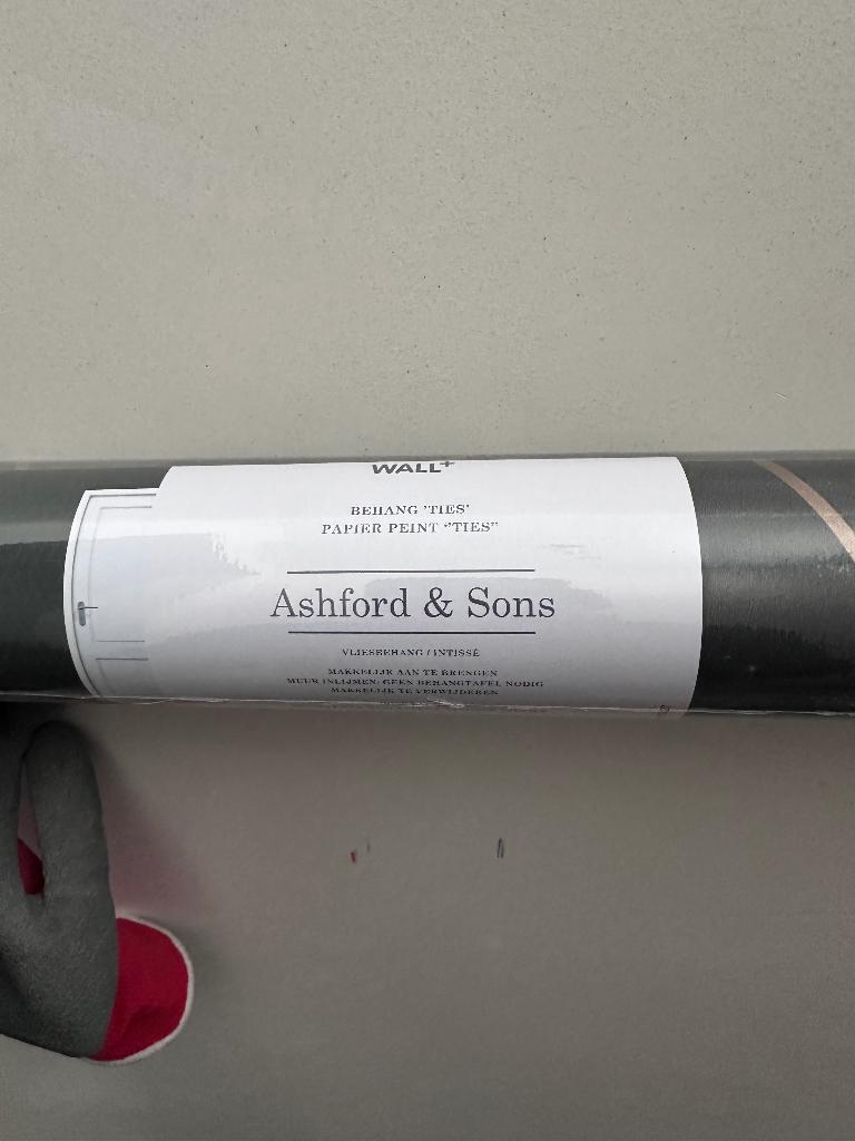 Behangpapier Ashford&Sons 9 rollen, Ophalen of Verzenden, 25 tot 50 m², Zwart, Modern