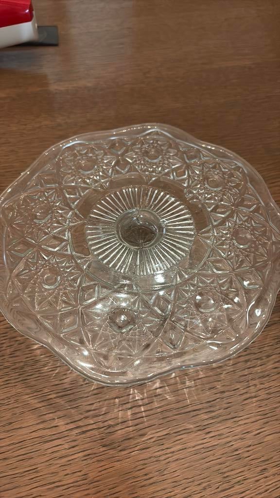 glazen taartschotel 21 cm, Antiek en Kunst, Ophalen of Verzenden