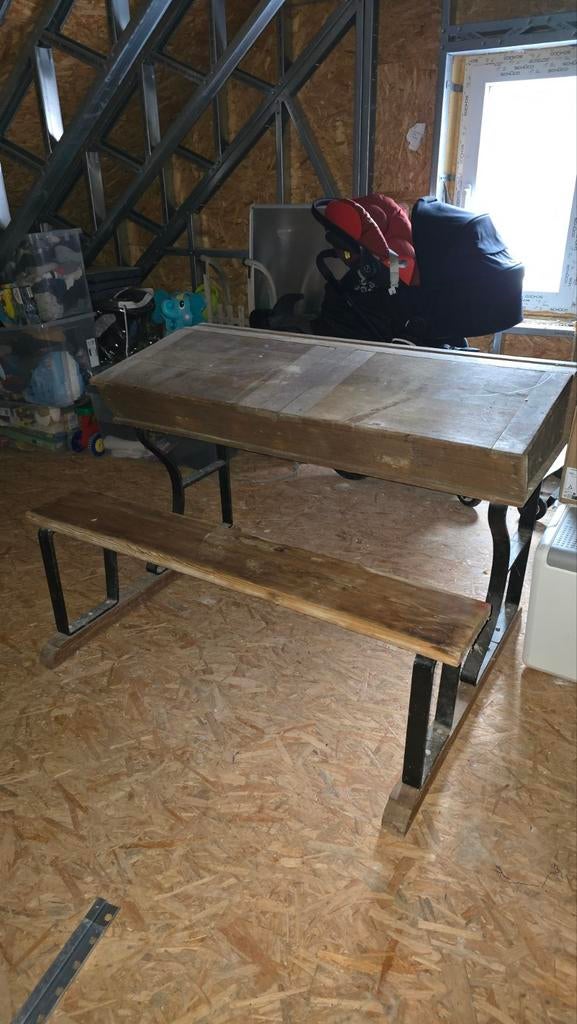 Banc écolier en bois