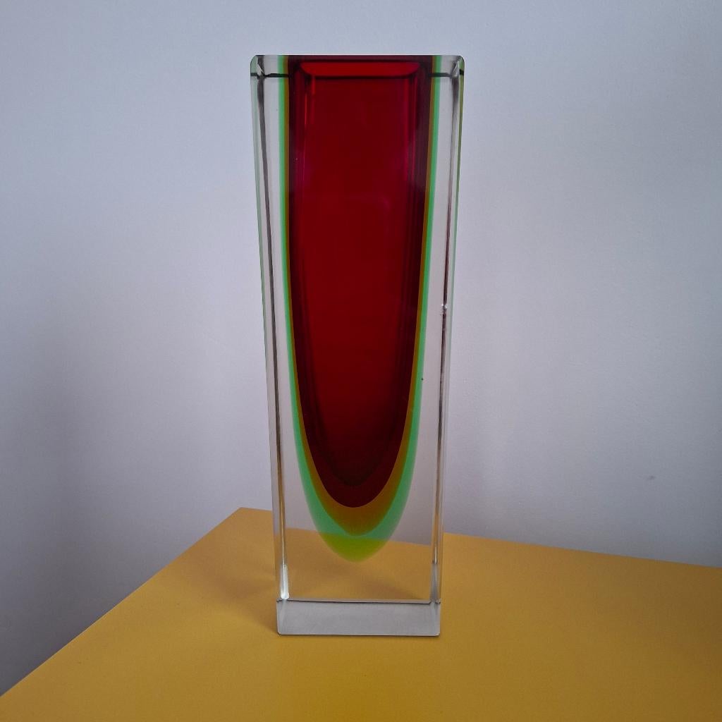 Grote Murano Sommerso Flavio Poli vaas 1970, Antiek en Kunst, Ophalen