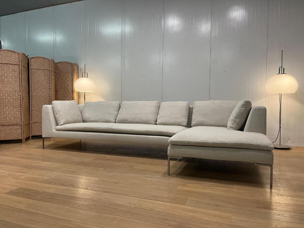 B&B Italia Charles Hoekbank – Nieuw Gestoffeerd (Ecru), Hoekbank, Ophalen of Verzenden, Bankstel Bank Zetels Sofa Hoekbank Design bank