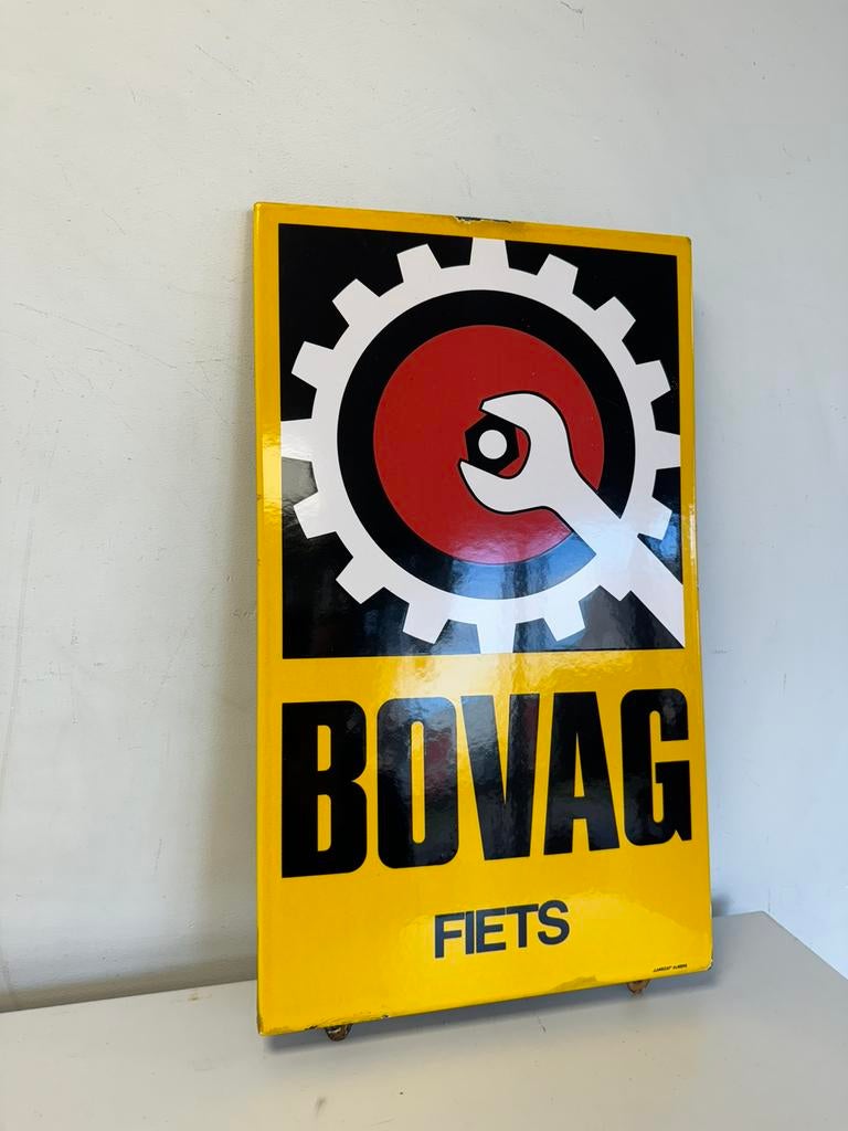 BOVAG emaille reclamebord, Verzamelen, Ophalen of Verzenden, Gebruikt, Reclamebord