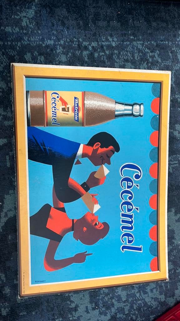 Cecemel kartonnen reclamebord, Ophalen, Gebruikt