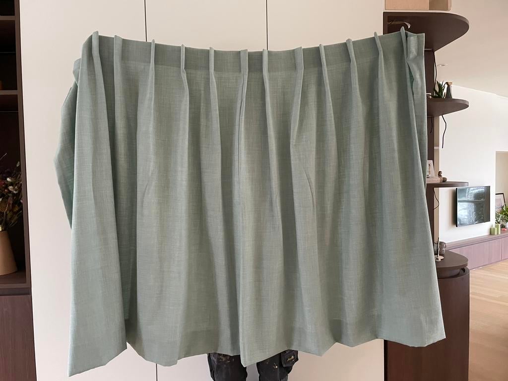 Gordijnen muntgroen NIEUW 2 stuks 160x123cm, Huis en Inrichting, Stoffering | Gordijnen en Lamellen, Nieuw, 100 tot 150 cm, 150 tot 200 cm