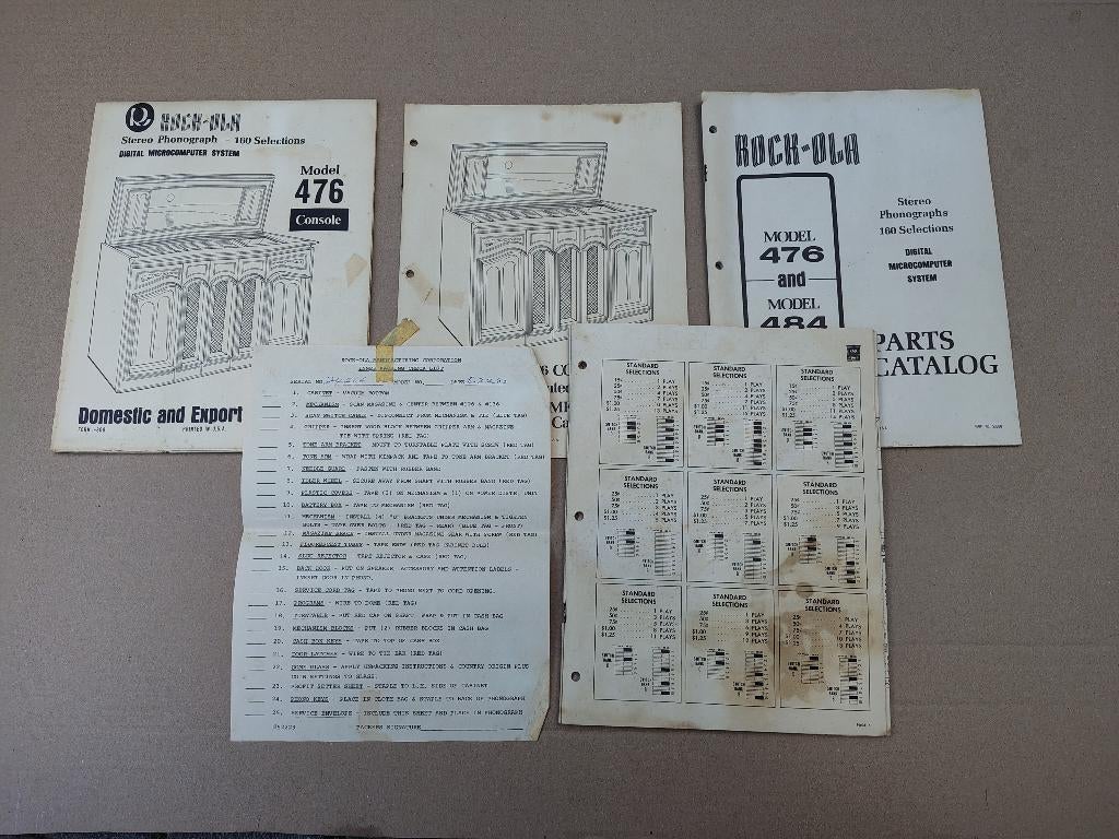 Service Manual Rock Ola 476/484 (1978) jukebox, Collections, Machines | Jukebox, Rock Ola, Envoi