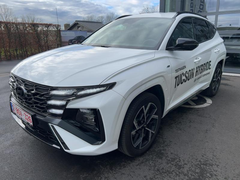 Hyundai Tucson 1.6 T GDI HEV Feel N-Line Top Belgische demo, Auto's, Automaat, Wit, Hybride Elektrisch/Benzine, Tucson