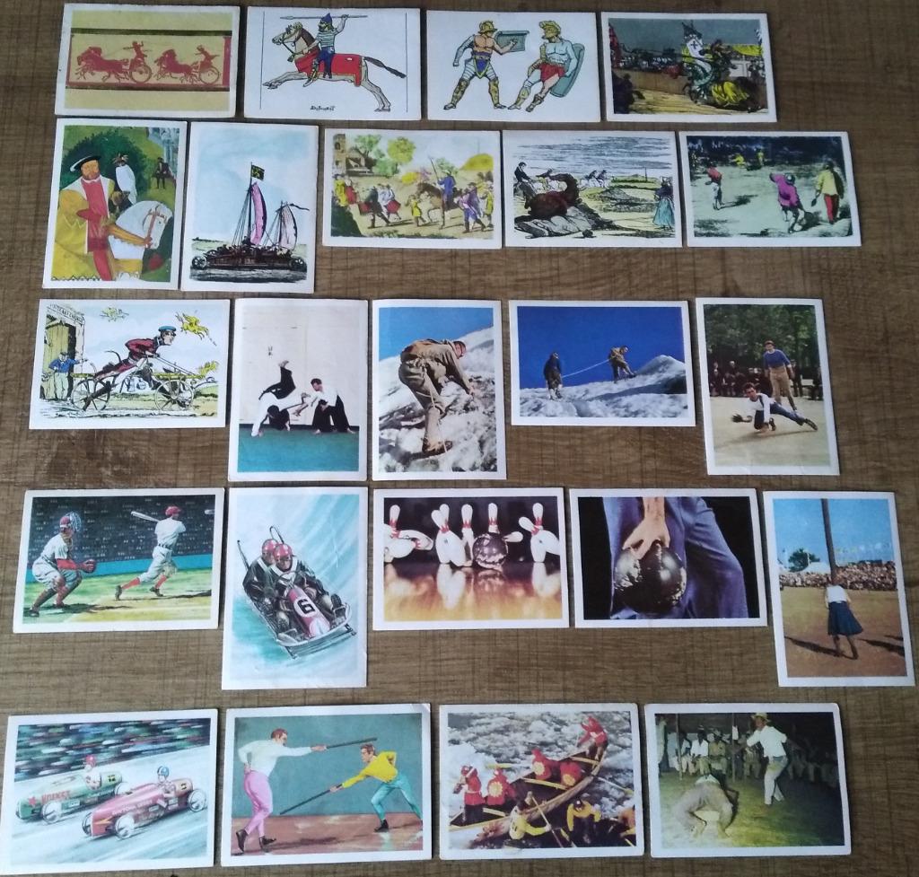 60 verzamelprenten reeks Ongewone sporten (Jacques), Ophalen of Verzenden, Zo goed als nieuw, Overige onderwerpen, Prent