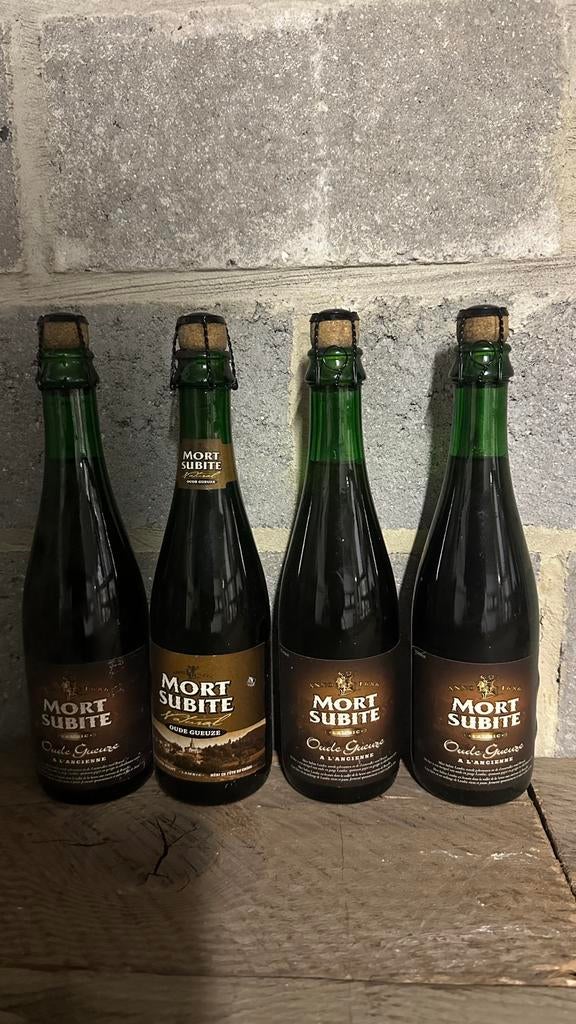 4x 37,5cl Mort Subite oude geuze 2013-2014, Enlèvement, Comme neuf, Bouteille(s)