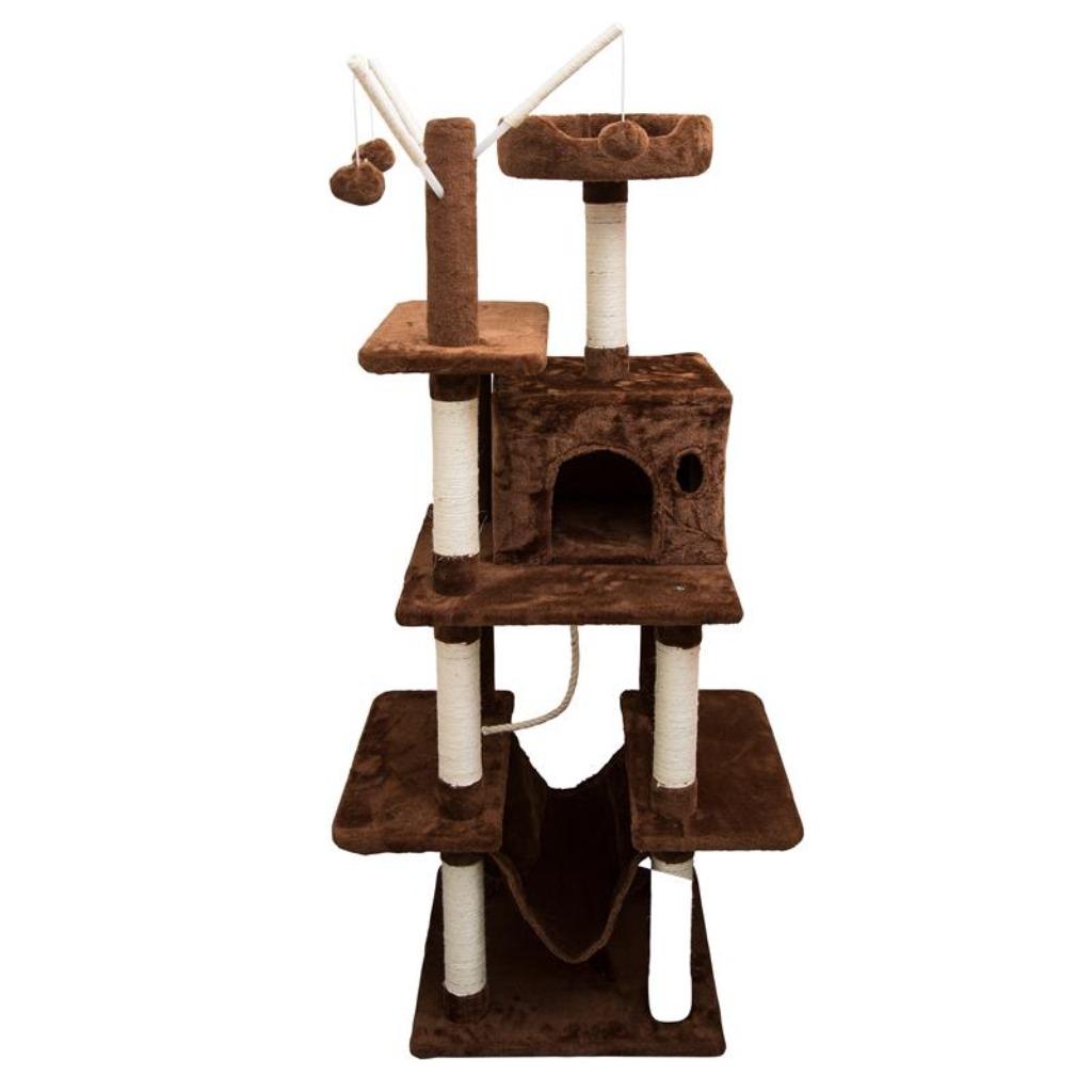 Nieuwe katten krabpaal 155cm hoog (bruin/wit), Ophalen of Verzenden, Nieuw, Krabpaal