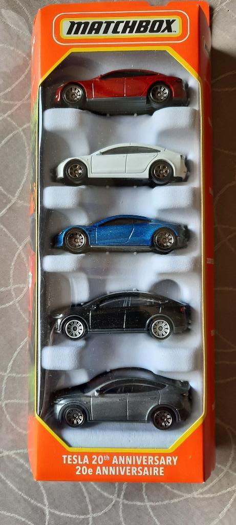Pack de 5 Matchbox Tesla 20ème anniversaire 1:64, Enlèvement ou Envoi, Neuf, Voiture
