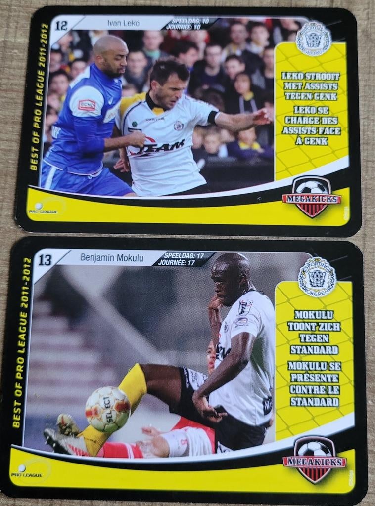 Sporting Lokeren seizoen 2011-2012: 2 Megakicks kaarten, Verzamelen, Sportartikelen en Voetbal, Ophalen of Verzenden, Zo goed als nieuw