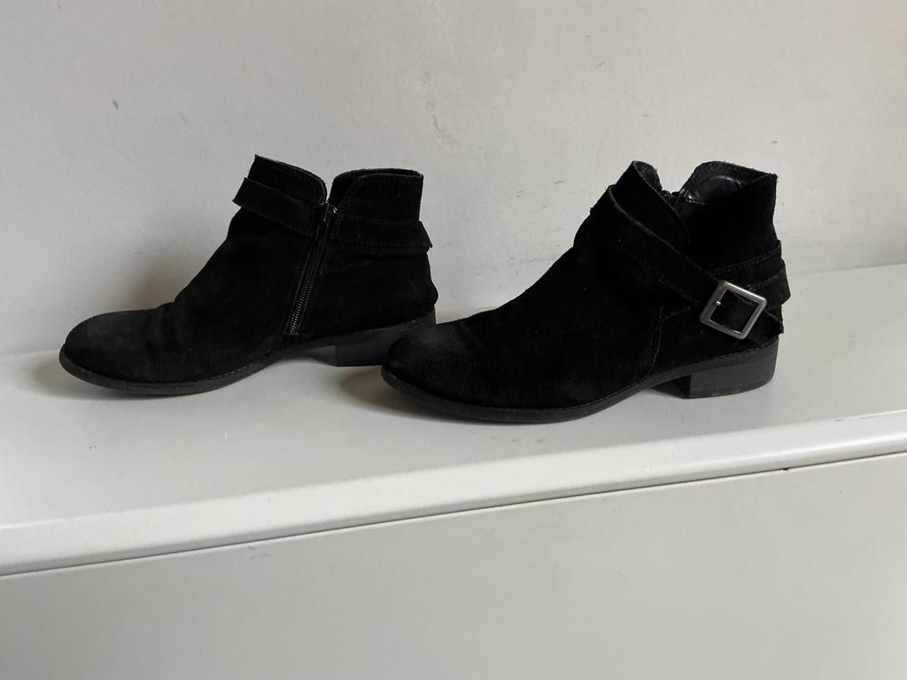 Bottines en cuir (denim) taille 37, Enlèvement ou Envoi, Porté, Noir