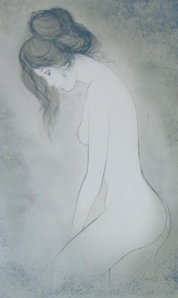 BERNARD CHAROY / SENSUELE VROUW / KLEURLITHO / 69x53cm / SIG, Antiquités & Art, Enlèvement ou Envoi
