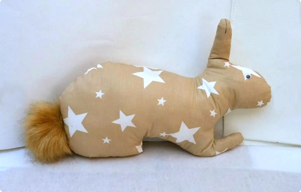 peluche , coussin , doudou, lapin , 40 cm long, Ophalen of Verzenden, Nieuw, Konijn