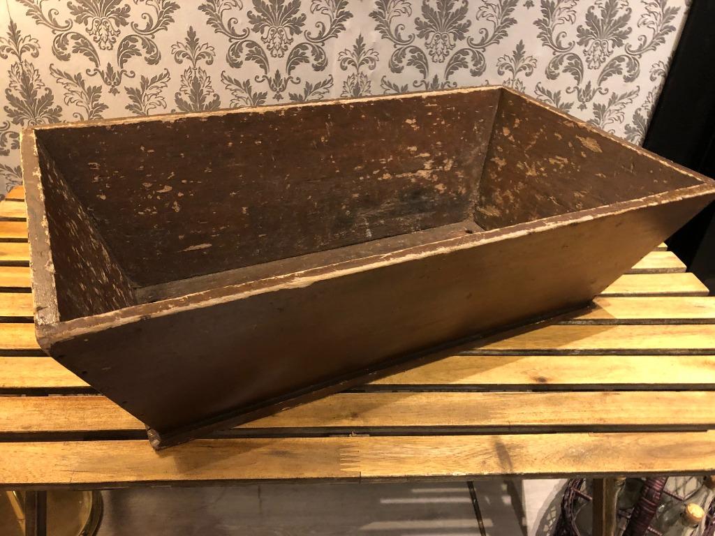 Brocante Franse Voederbak in oud bruin., Enlèvement ou Envoi