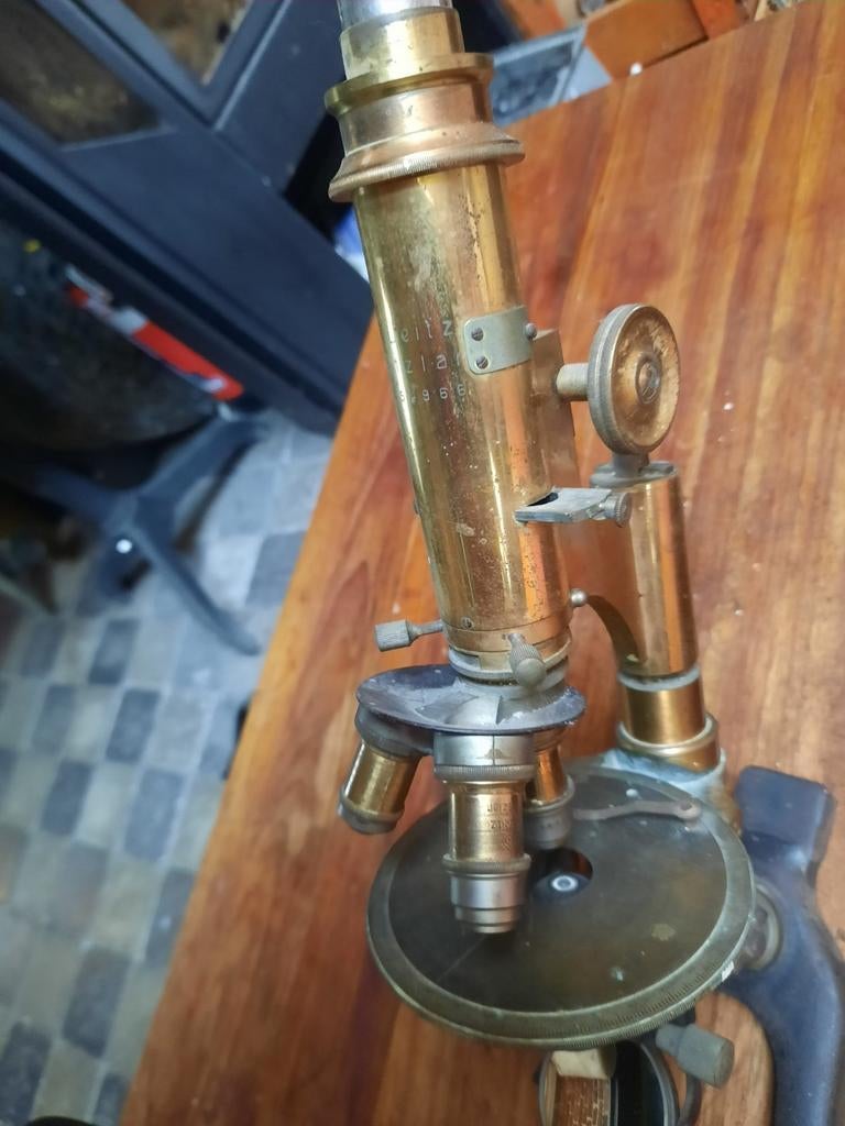 19e eeuwse microscoop. Leitz., Ophalen, Zo goed als nieuw