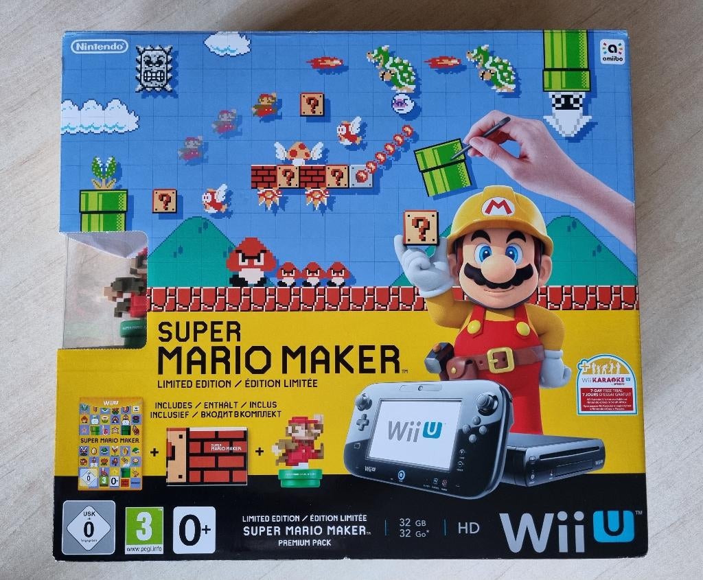 Nintendo WiiU MARIO MAKER LIMITED EDITION Console Wii U, Ophalen of Verzenden, Zo goed als nieuw, Met 1 controller, Met harde schijf