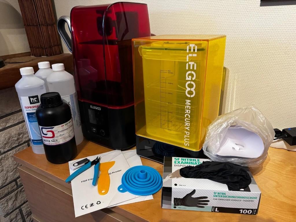 Kit Imprimante 3D résine Elegoo + Station lavage / UV, Enlèvement, Utilisé, Elegoo