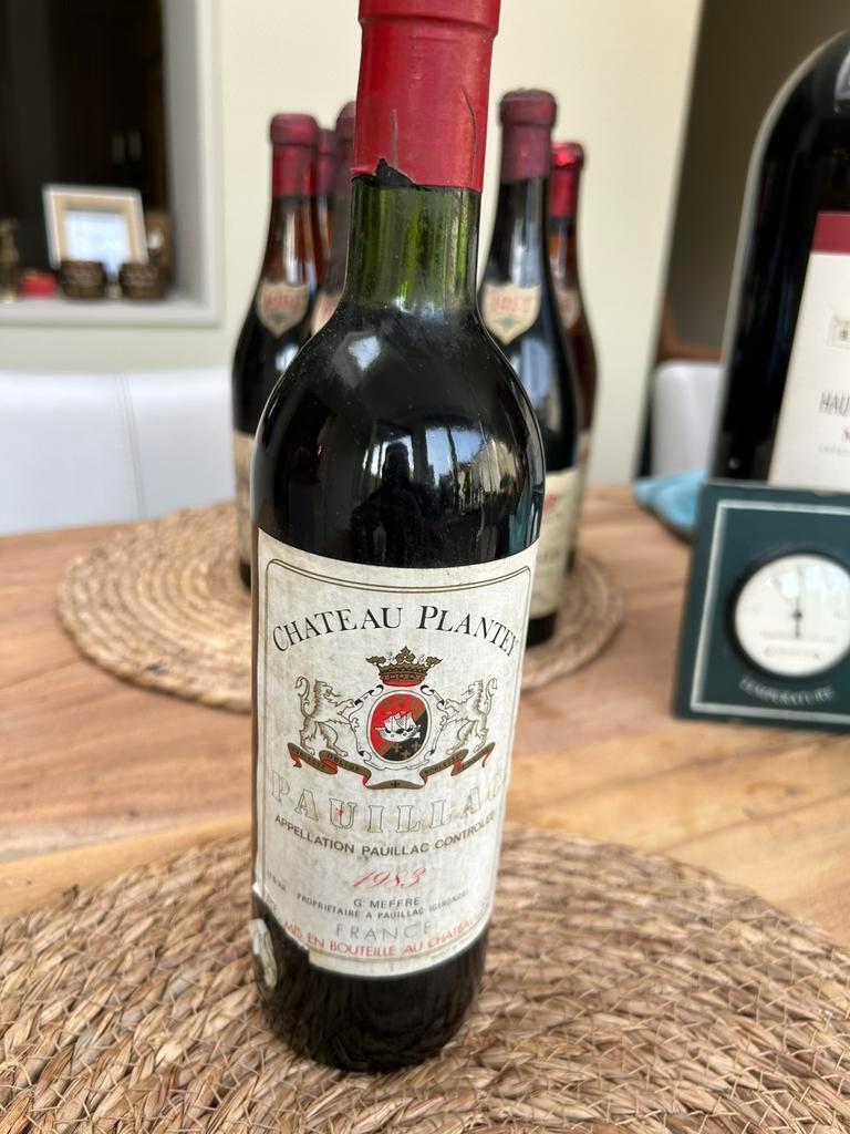 Vieux vin de Bordeaux — Château Planté Pauillac 1983, Collections, Vins, Enlèvement, Comme neuf, France, Vin rouge
