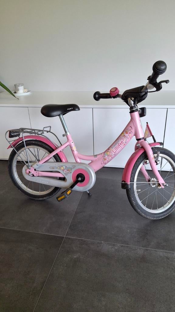 Kinderfiets roos, 16 inch,  Puky, prinses Lillifee, Fietsen en Brommers, Ophalen, Puky, 16 inch, Handrem