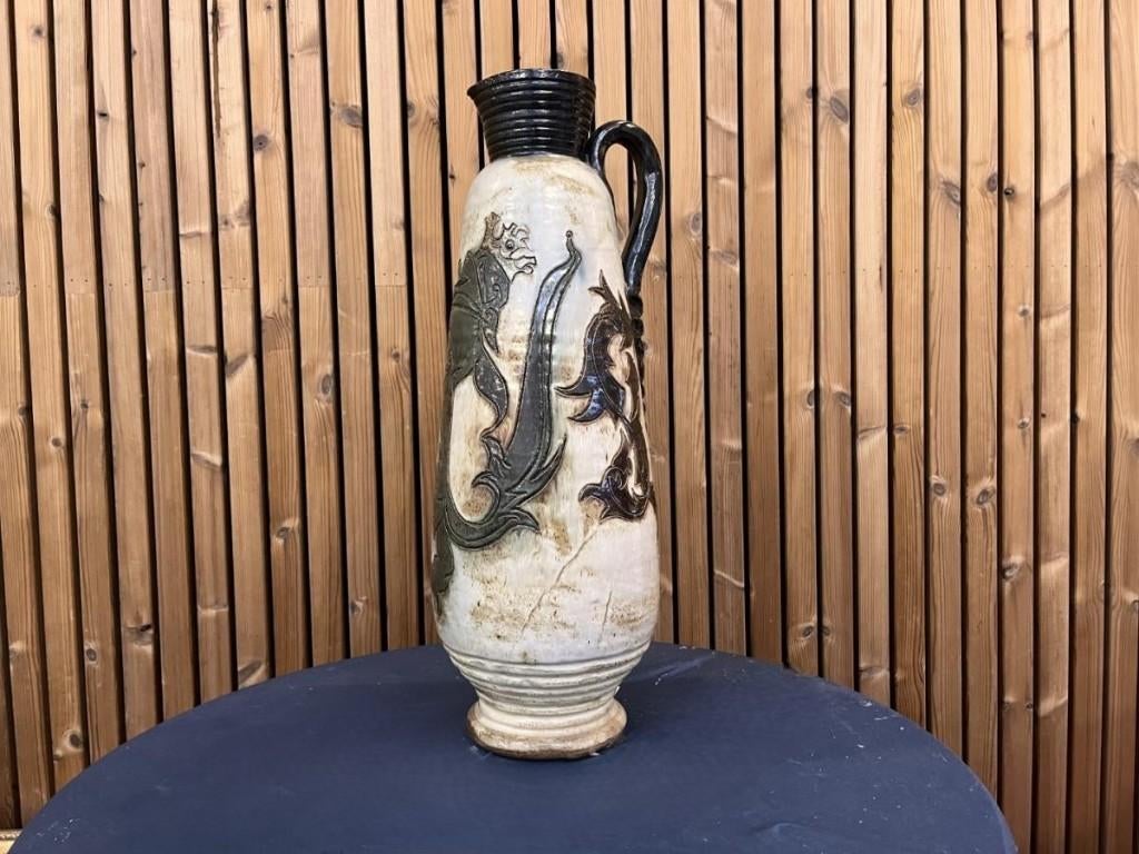 Zeldzame Grote Vloervaas Roger Guérin (65 cm) – Gesigneerd, Antiquités & Art, Enlèvement