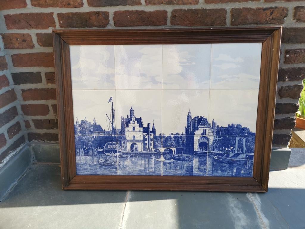 2 cadres avec carreaux de Delft, Antiquités & Art, Enlèvement