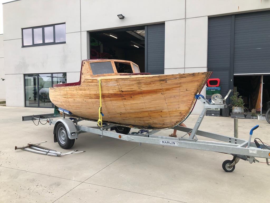 Houten boot / sloep, Watersport en Boten, Ophalen, Gebruikt, Binnenboordmotor, Diesel