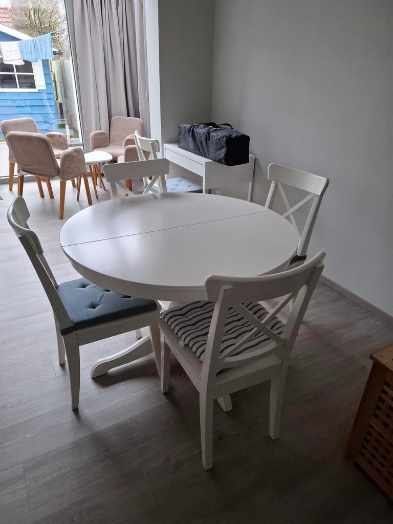 Tafel uitschuifbaar met 5 stoelen, Maison & Meubles, Enlèvement