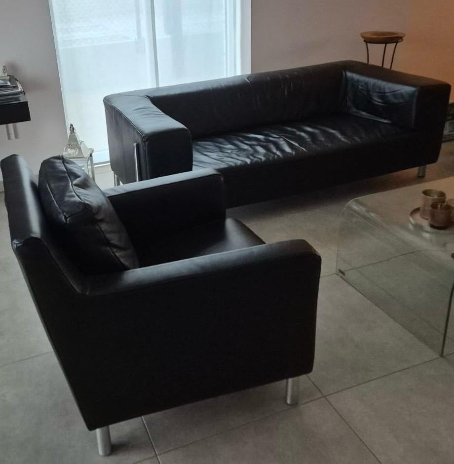 Lederen Salon, 75 à 100 cm, Enlèvement, Utilisé, 150 à 200 cm