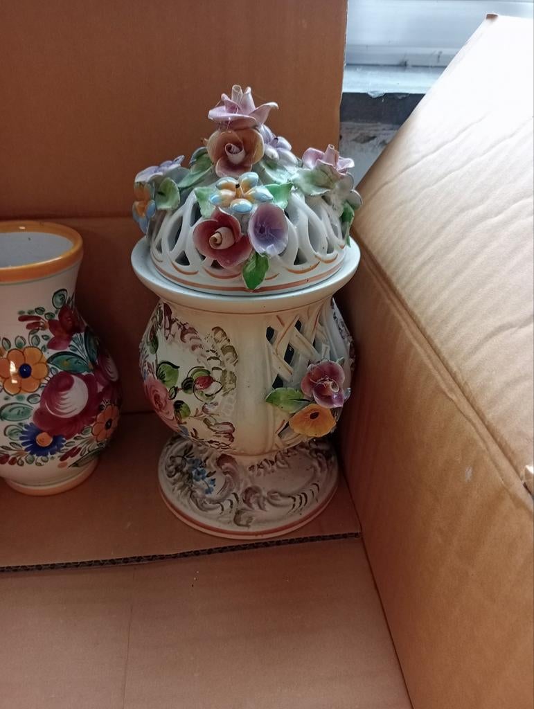 Antieke mooie vaas met deksel, Antiek en Kunst, Antiek | Vazen, Ophalen