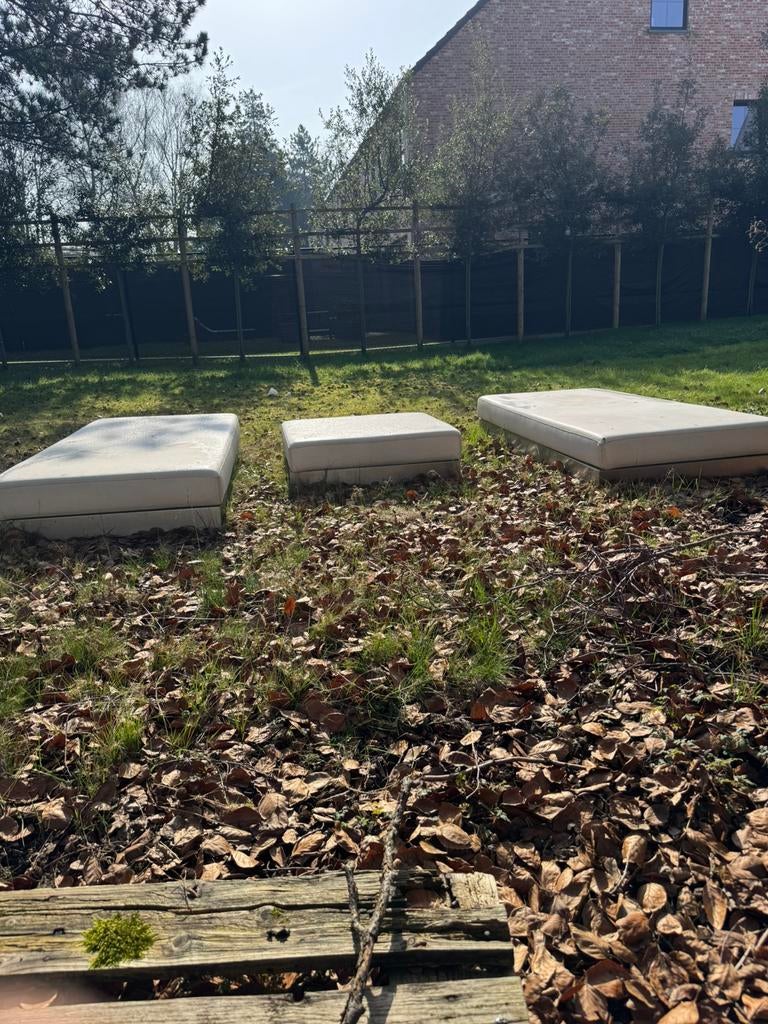 Design ligbedden en tussenstuk, Jardin & Terrasse, Chaises longues, Utilisé, Enlèvement