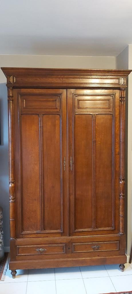 antiek halkast in goede staat, Avec espace de penderie, 100 à 150 cm, Enlèvement, Utilisé