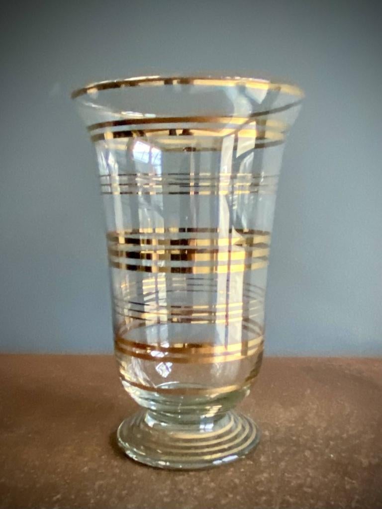 Vase Vintage de la Verrerie de Boom Décor Doré 1930 Art Deco, Enlèvement ou Envoi