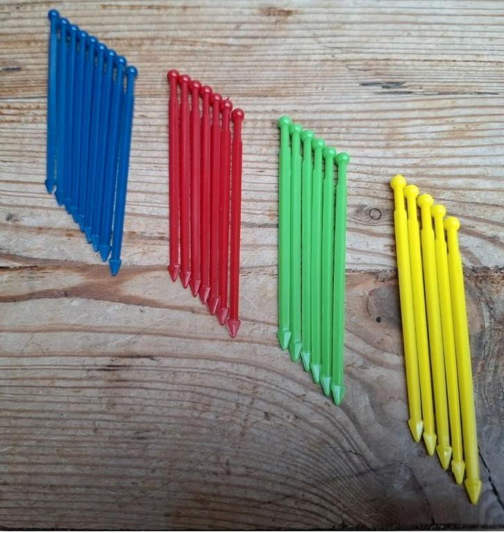 Vintage gekleurde kunststof prikkers, 27 stuks, Ophalen of Verzenden