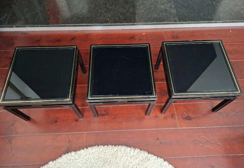 Pierre Vandel Paris – set van 3 vintage bijzettafels –, Antiquités & Art, Enlèvement