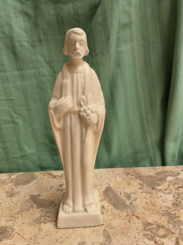 Wit Heilige beeldje van "Sint Jozef" (22cm hoog), Ophalen of Verzenden, Gebruikt, Beeld(je), Christendom | Katholiek