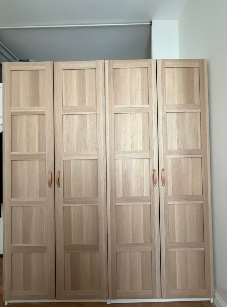 PortesIKEA+ poignées + charnières effet chêne blanchi 50x229, Neuf, 150 à 200 cm, Enlèvement, 200 cm ou plus