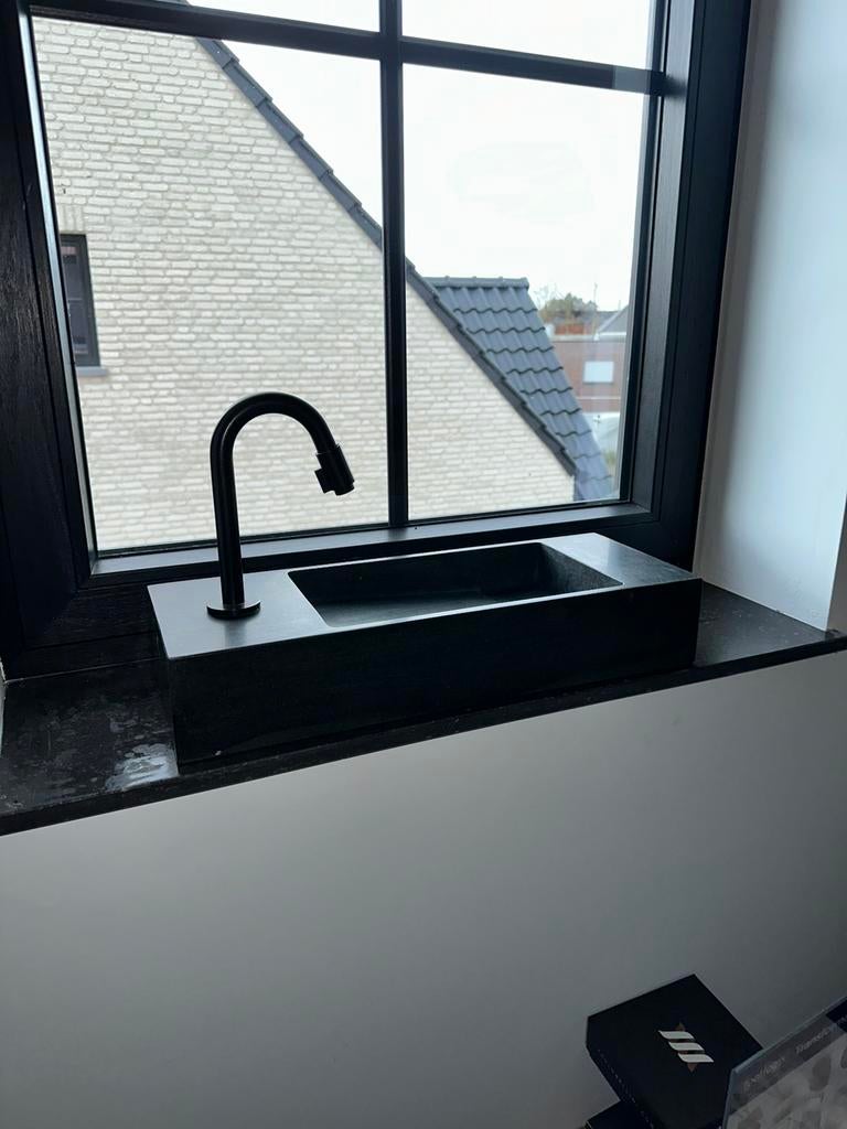 Wasbak balmani + kraan, Enlèvement, Neuf, Pierre, Robinet