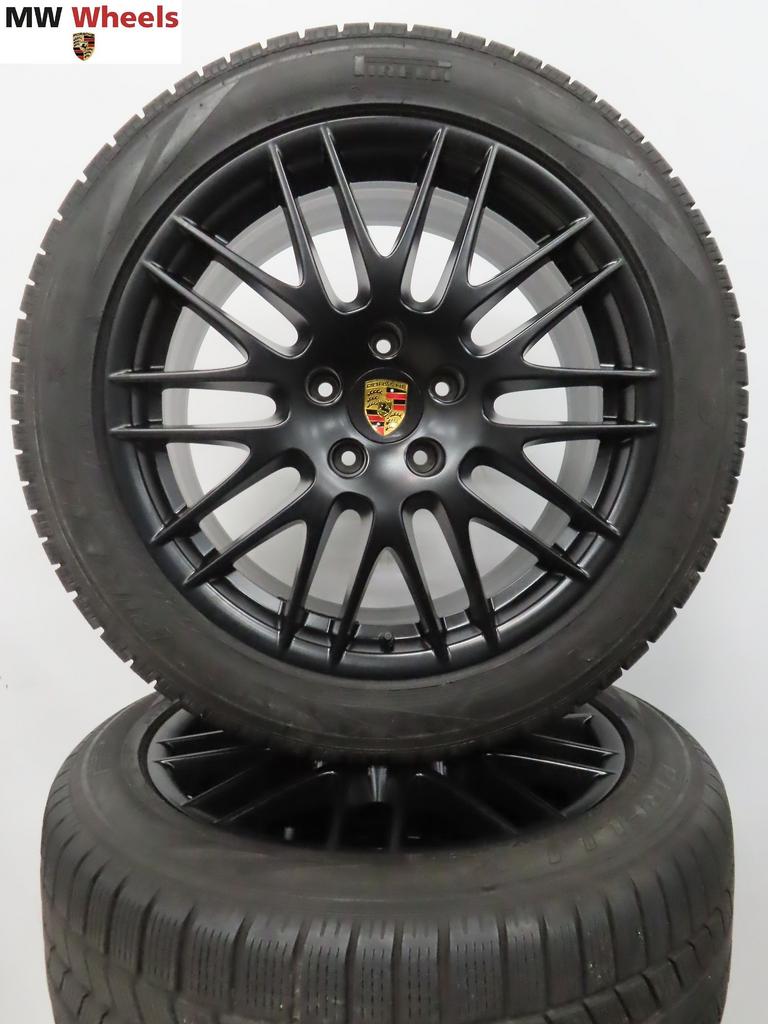 Porsche Cayenne 20 inch Spyder velgen zwart met winterbanden, Gebruikt, -, 275 mm, -