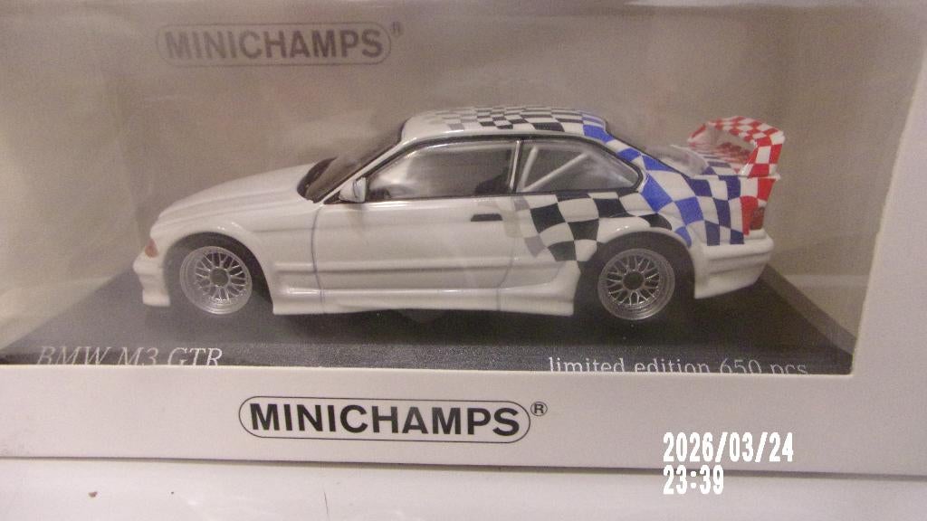 1 sur 650 ! BMW M3 GTR E36.MINICHAMPS 1/43 NEUVE sous cello, Ophalen of Verzenden, Nieuw, Auto, MiniChamps