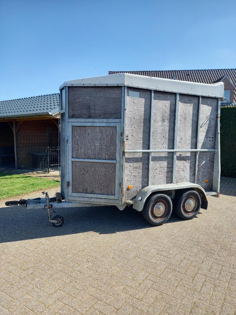Dubbele paardentrailer, Ophalen, Gebruikt, Overige materialen, 2-paards trailer