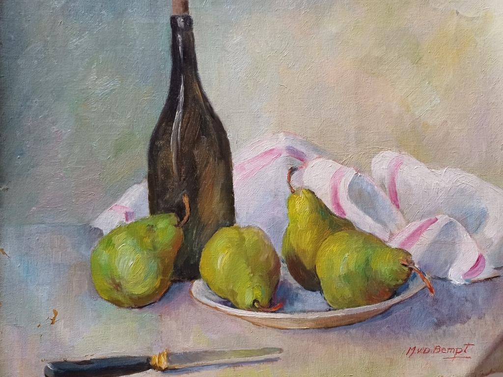 Stilleven op stuk doek M.VAN DEN BEMPT, Ophalen of Verzenden