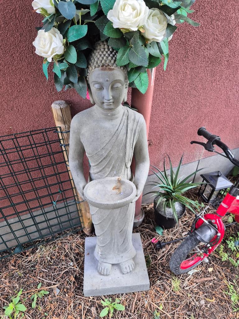 Boeddha beeld op sokkel 1m hoog, Tuin en Terras, Ophalen, Gebruikt, Boeddhabeeld